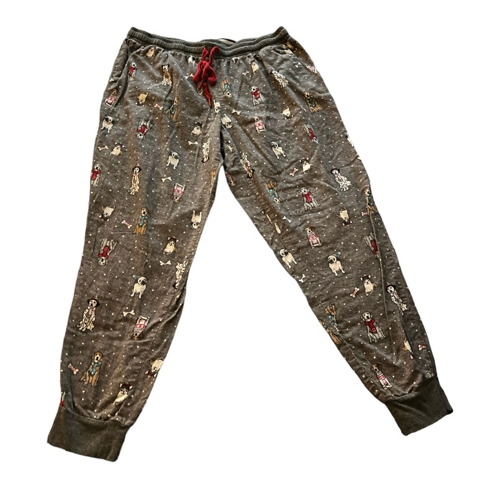 Kids children girls pajama bottoms dogs pockets size L/G 12-14